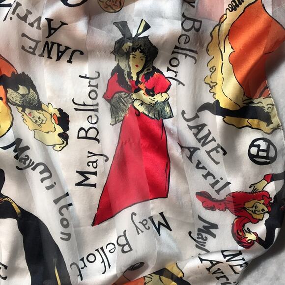 Made in France Soieries Pure Silk Scarf. OS - Picture 3 of 6